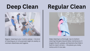 Read more about the article Which Cleaning Service Do You Need? Deep Clean vs Regular Clean