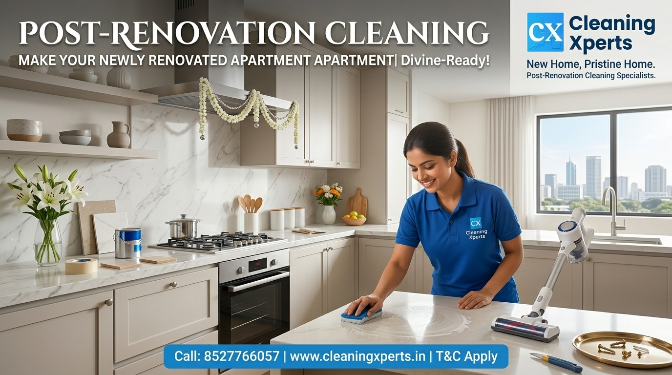 Read more about the article Book a comprehensive post-renovation cleaning service for my apartment.